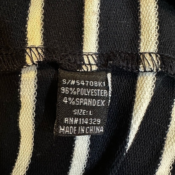 Poetry Women's Navy Blue White Striped Fitted Blazer Jacket Large - Picture 6 of 7